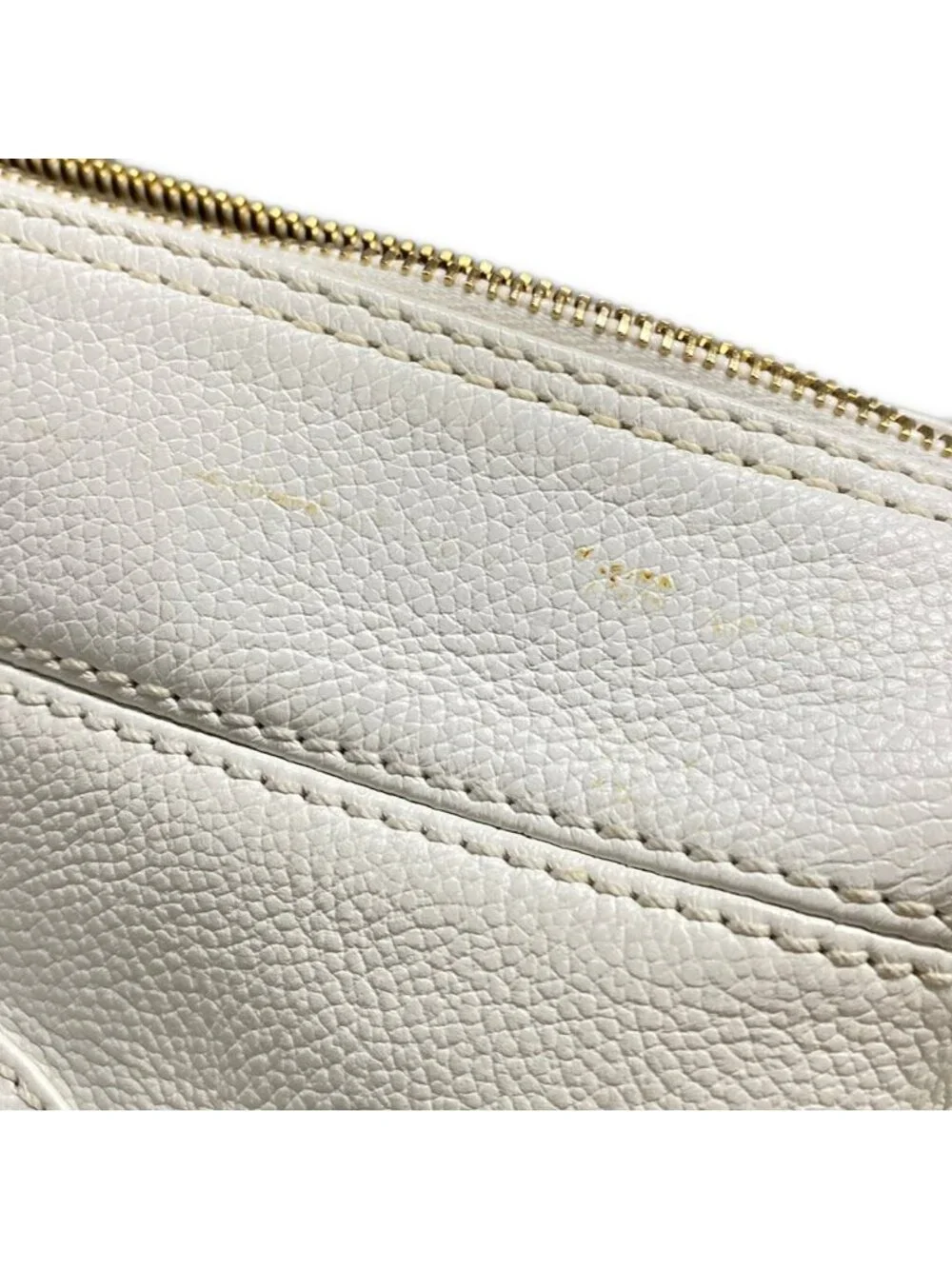 Chanel Handbag White Chain Handle Gold CC Logo Leather